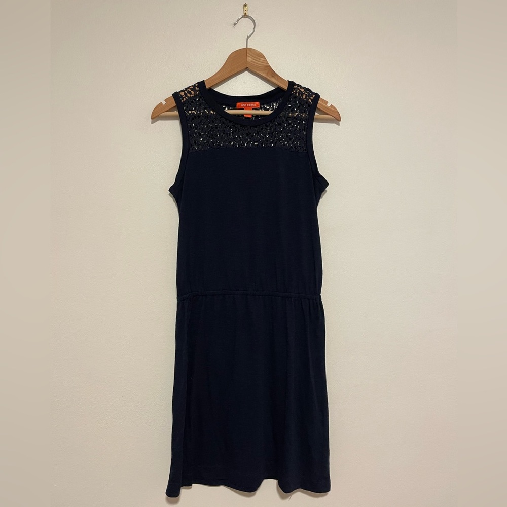 Joe Fresh Size Small Crochet Top Navy Dress